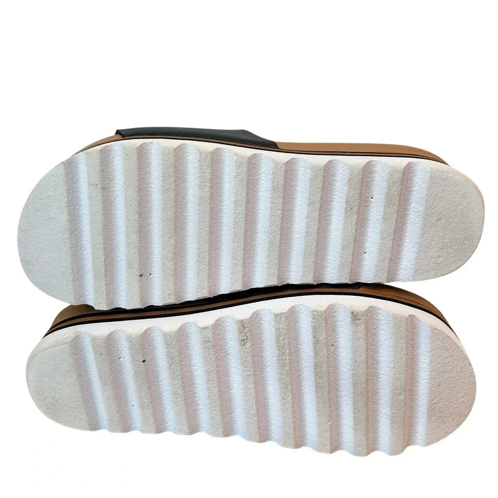 Reef Cushion‎ Scout Hi Black Platform Slide Sandals with Cork Footbed Women's 7